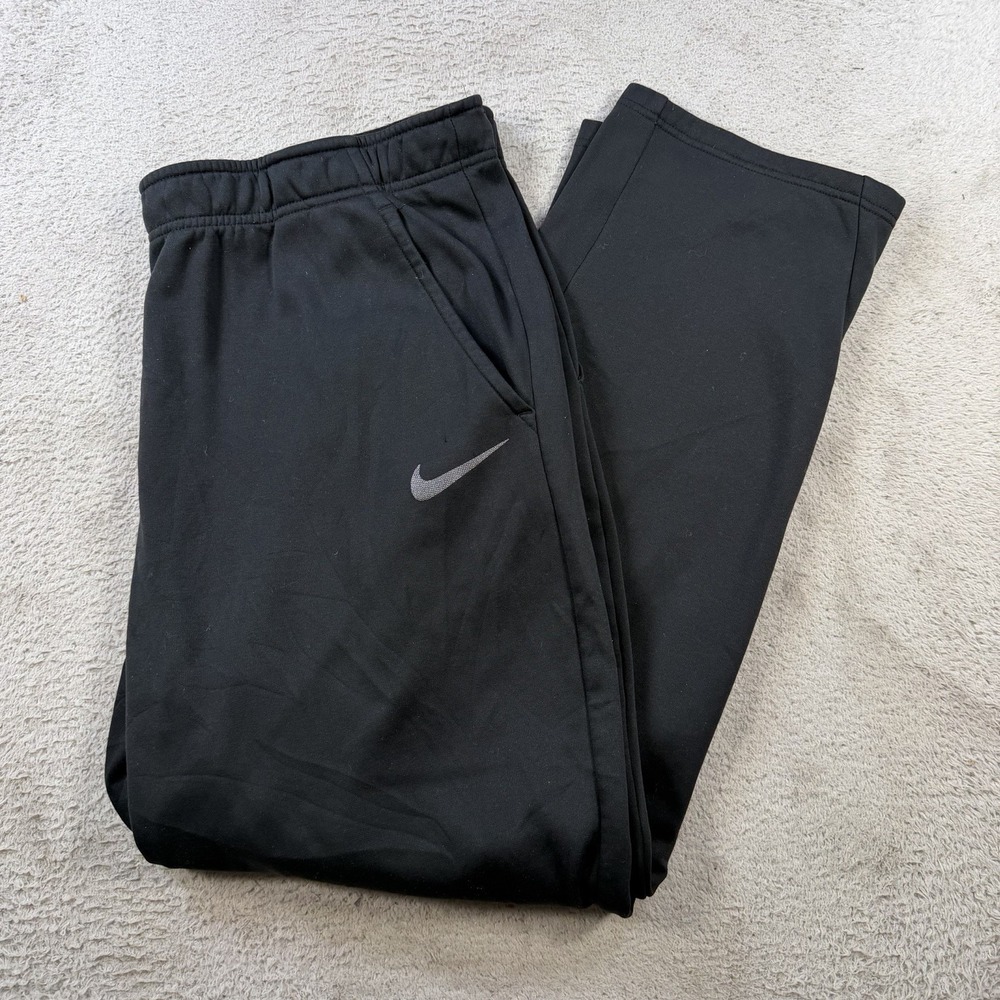 Nike Sweatpants Mens 2XL Black Dri-Fit Fleece Joggers Gym Drawstring Active